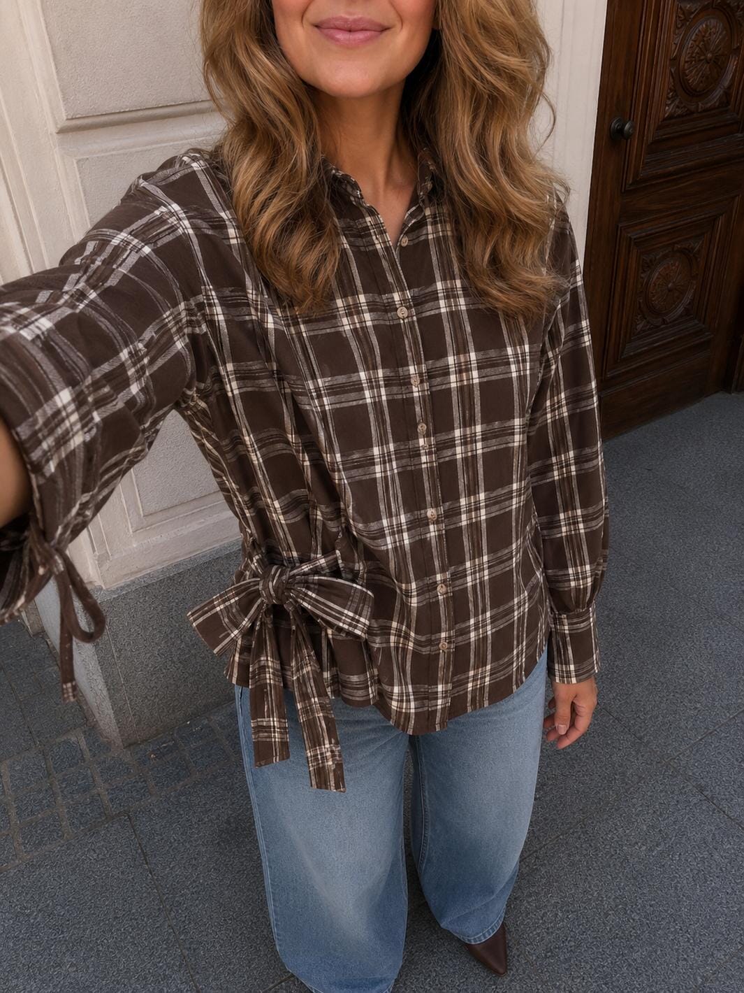 Dear Molly - Quilt Twist Shirt Ch171499b - Brown Check Skjorter 