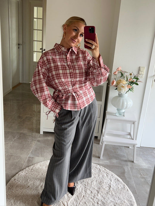 Dear Molly - Quilt Twist Shirt Ch171499b - Pink Check Skjorter 