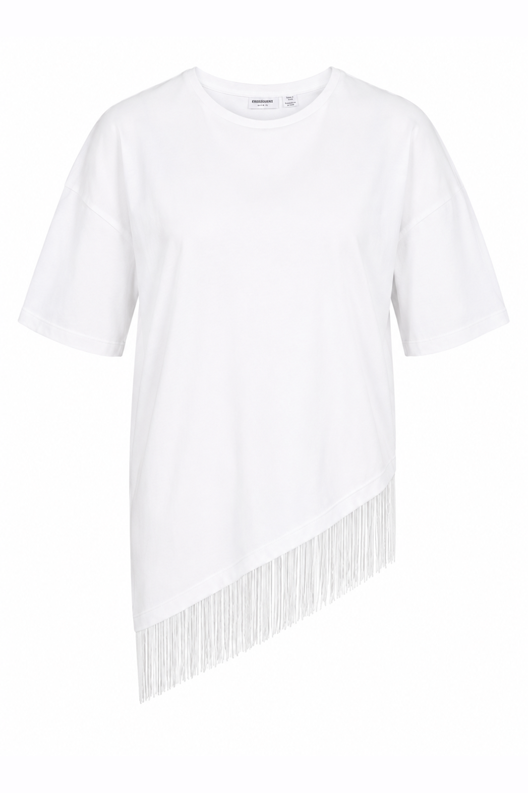 Noisy May - Nmeasy S/S Assymetric Fringe Top - 5253261 Snow White