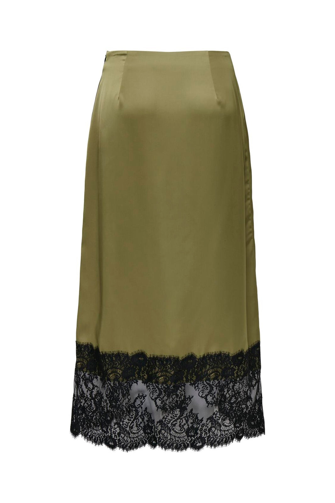 JDY - Jdybita Satin Lace Midi Skirt - 5109422 Gothic Olive Black Lace