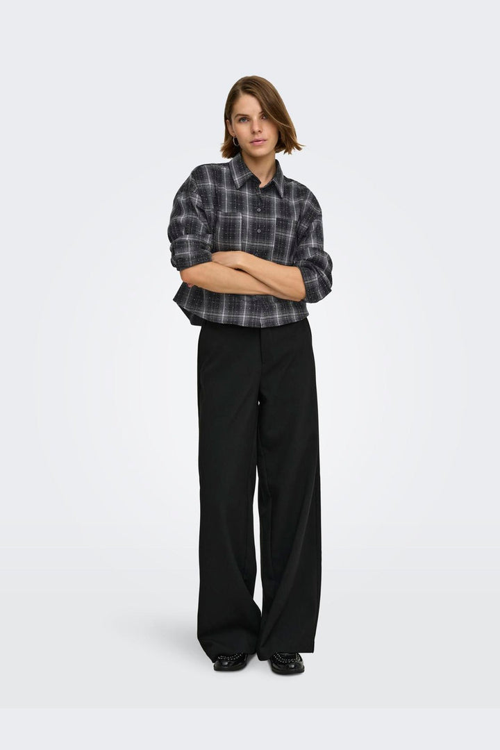 Only - Onlilston Ls Glitter Detail Shirt - 5116396 Black W. Embellishment