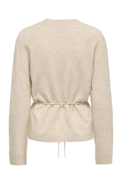 JDY - Jdyelsa Life L/S On Tie Waist Pullov Knt - 5104896 Oatmeal W. White Melange