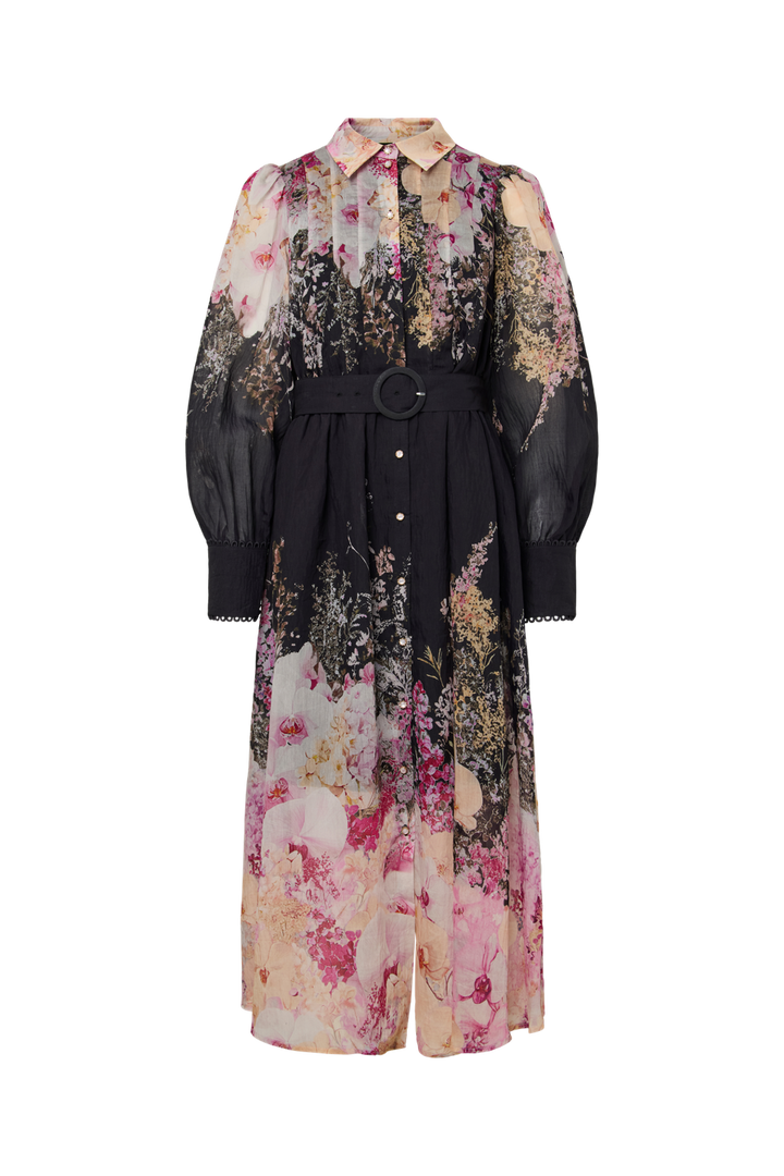 YAS - Yasromantica Ls Long Dress - 5102696 Black New Romantica Print