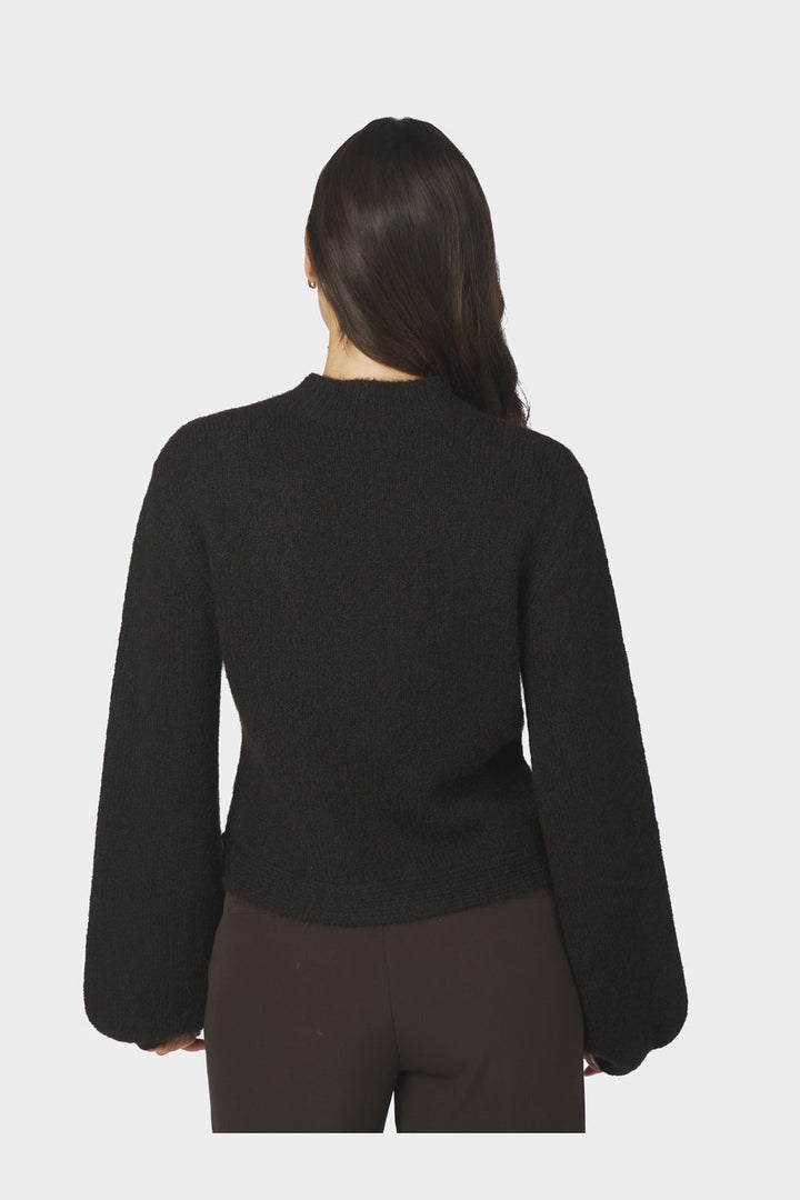 Neo Noir - Gio Fluffy Knit Cardigan 168524 - 676 - Dark Brown
