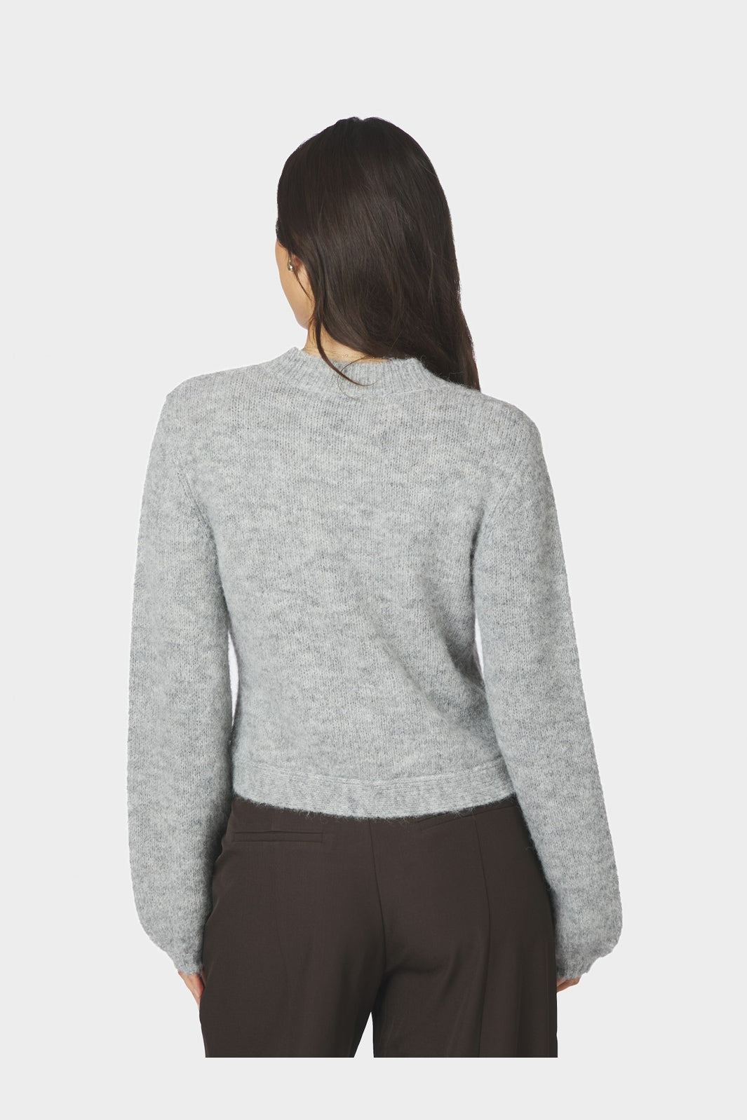 Neo Noir - Gio Fluffy Knit Cardigan 168524 - 133 - Grey Melange