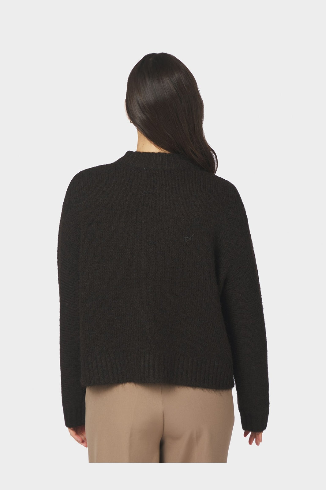 Neo Noir - Taura Fluffy Knit Cardigan 165103 - 676 - Dark Brown