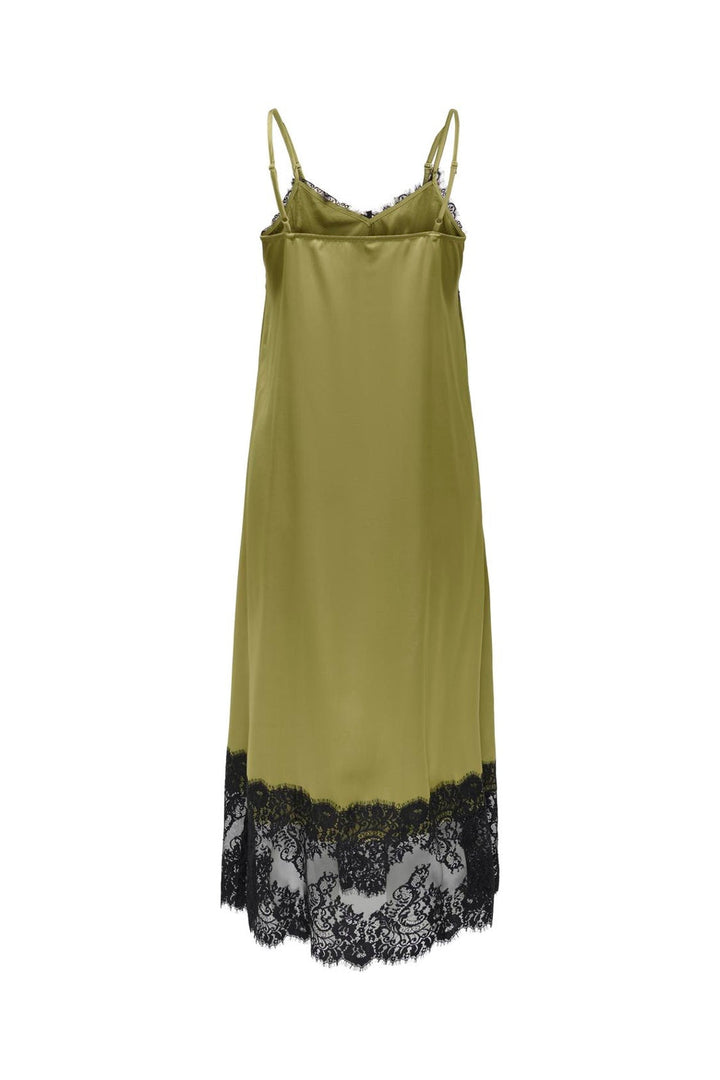 JDY - Jdyalana S/L Lace Midi Dress - 5097061 Gothic Olive Black Lace
