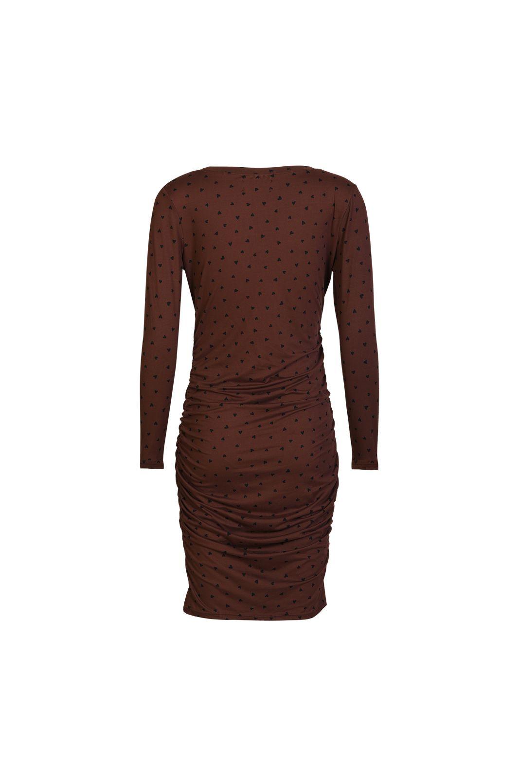 Liberte - Alma-Long-Dress 9506 - Brown Black Heart