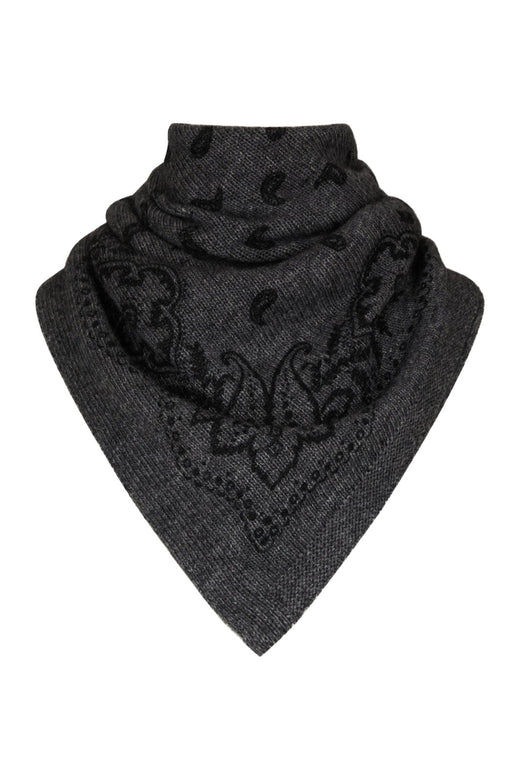 Neo Noir - Adelina Paisley Knit Scarf 169506 - 136 - Antracit Melange