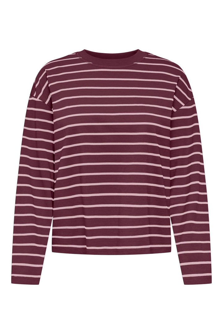 Only - Onlhappy L/S O-Neck Stripe Tee - 5203236 Fig Pale Lilac Lena