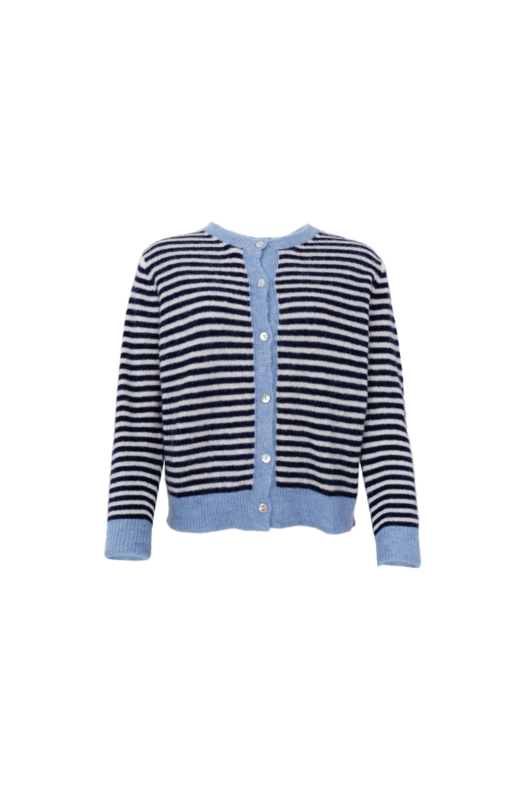 Black Colour - Bcdell Striped Knit Cardigan 1245 - Navy