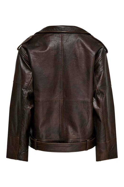Only - Onlpetra Real Leather Biker - 5275663 Carafe Washed