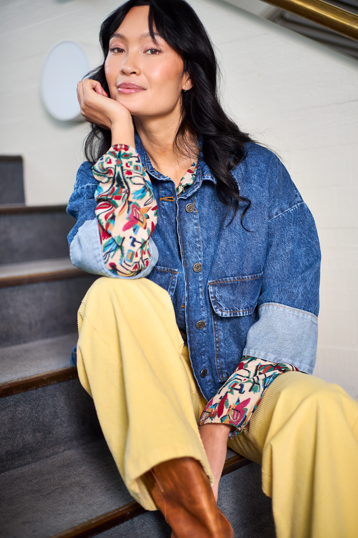 Black Colour - Bccora Corduroy Box Pant 40676 - Lt. Yellow