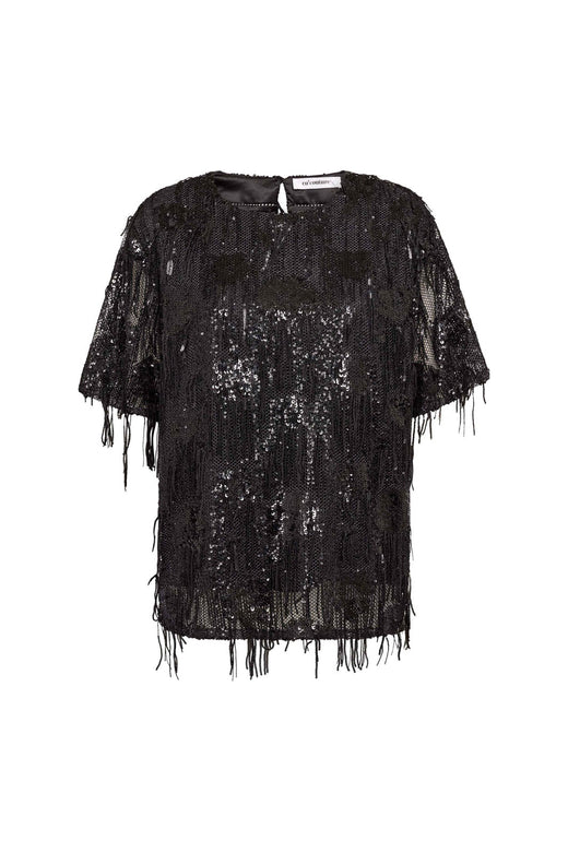 Co´Couture - Tyracc Sequin Ss Blouse 500535 - 65001 - Black