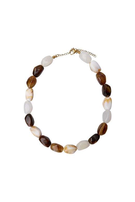 Black Colour - Bclyon Necklace 4475 - Brown Multi