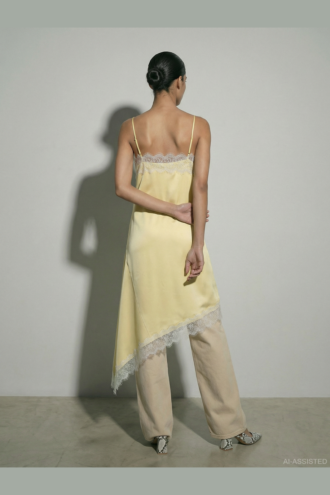 Hypedrop - Hdkimora Midi Satin Lace Dress 32000842 - 5191858 - Anise Flower