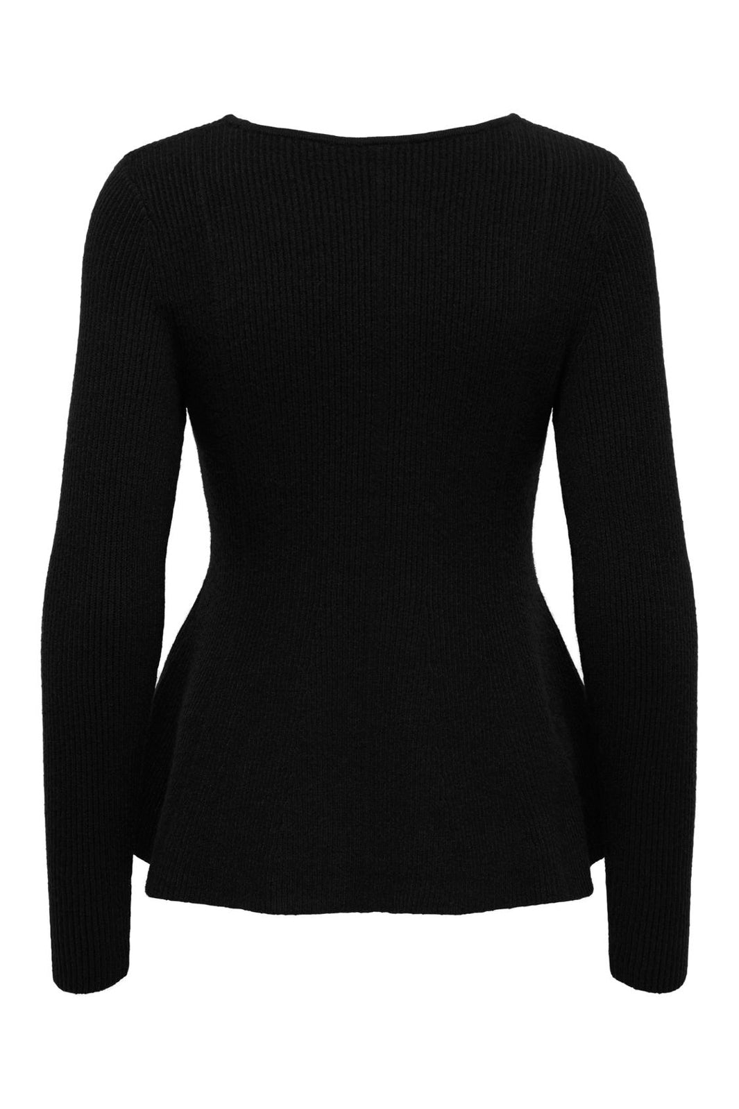 Only - Onlibi Ls V-Neck Rib Peplum Cc Knt - 5021069 Black