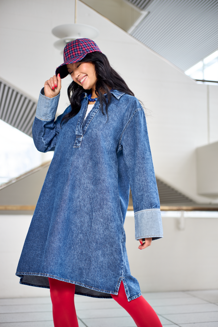 Black Colour - Bcizzy Denim Tunic Dress 41064 - Mid Blue