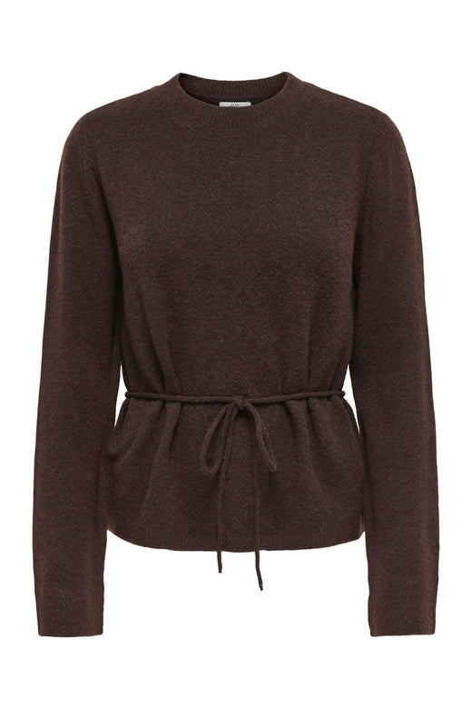 JDY - Jdyelsa Life L/S On Tie Waist Pullov Knt - 5104895 Coffee Bean Melange