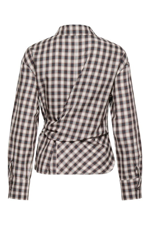 Only - Onlnola Ls Check Wrap Shirt - 5232776 Malt Ball White/Blue
