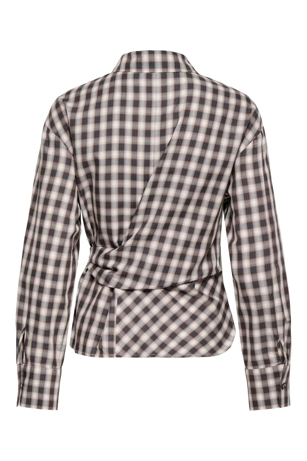Only - Onlnola Ls Check Wrap Shirt - 5232776 Malt Ball White/Blue