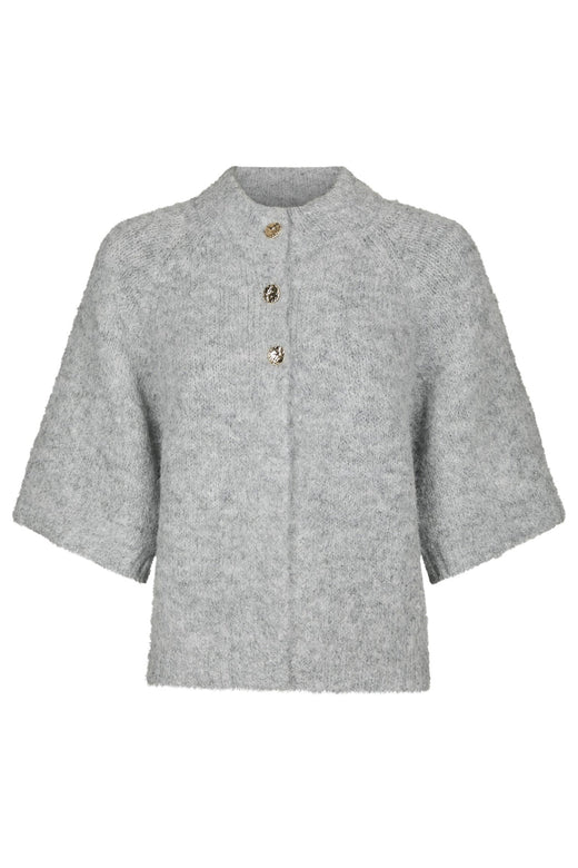 Neo Noir - Benuta Fluffy Knit Cardigan 165816 - 133 - Grey Melange
