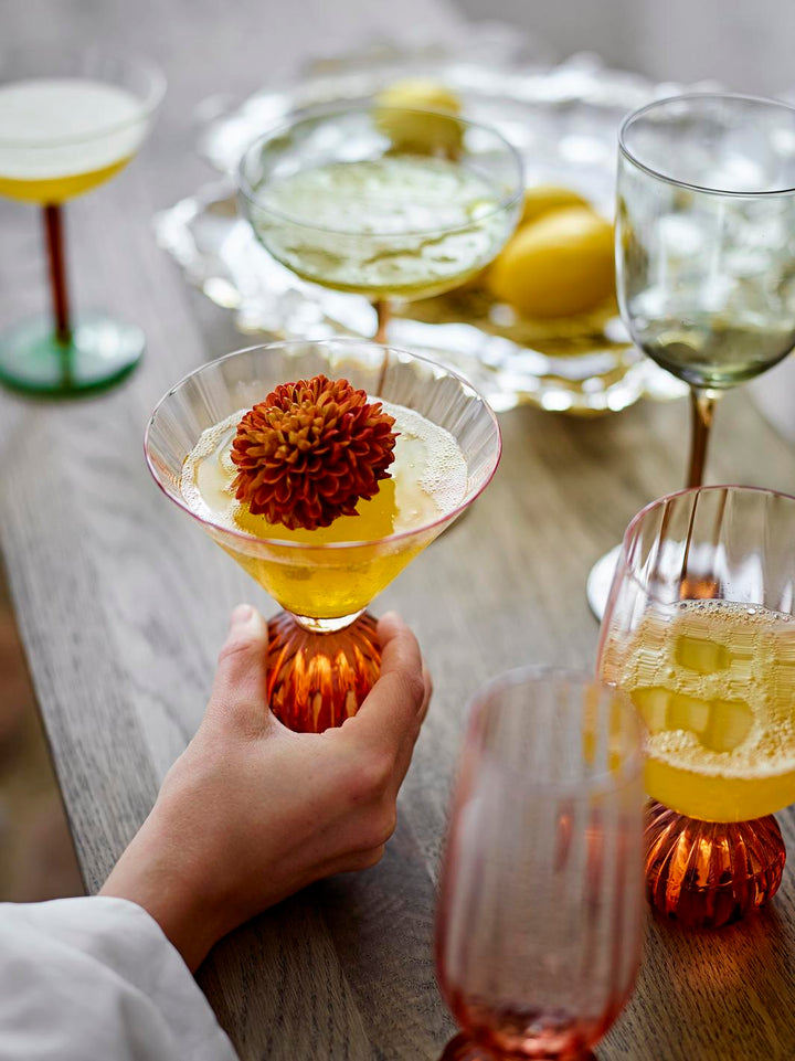 Bloomingville - Taurin Cocktailglas, Rosa, Glas 82072785 - Rose