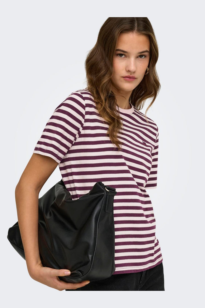 Only - Onlhappy S/S Emb Top - 5204485 Winetasting Pale Lilac (Uni) - Winetasting Emb Heart