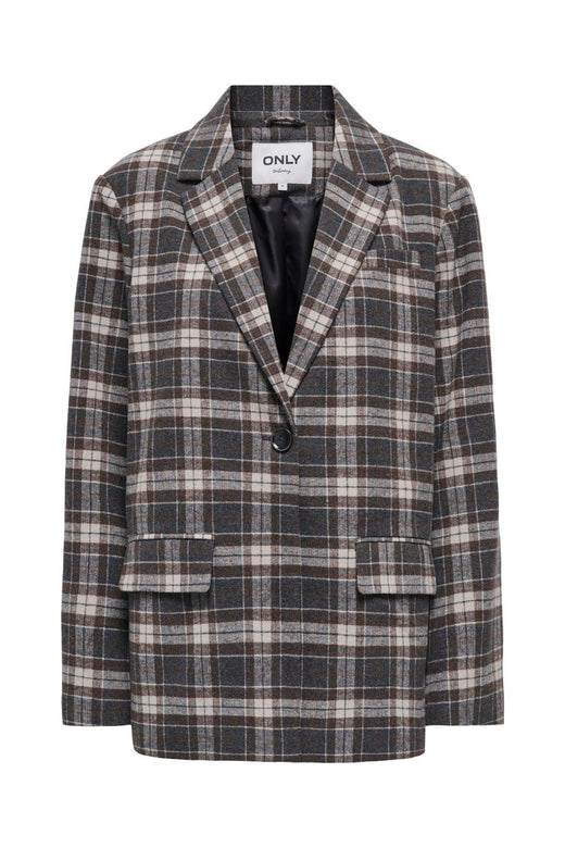 Only - Onlnoelia-Chelsea L/S Check Blazer Tlr - 5113540 Black White