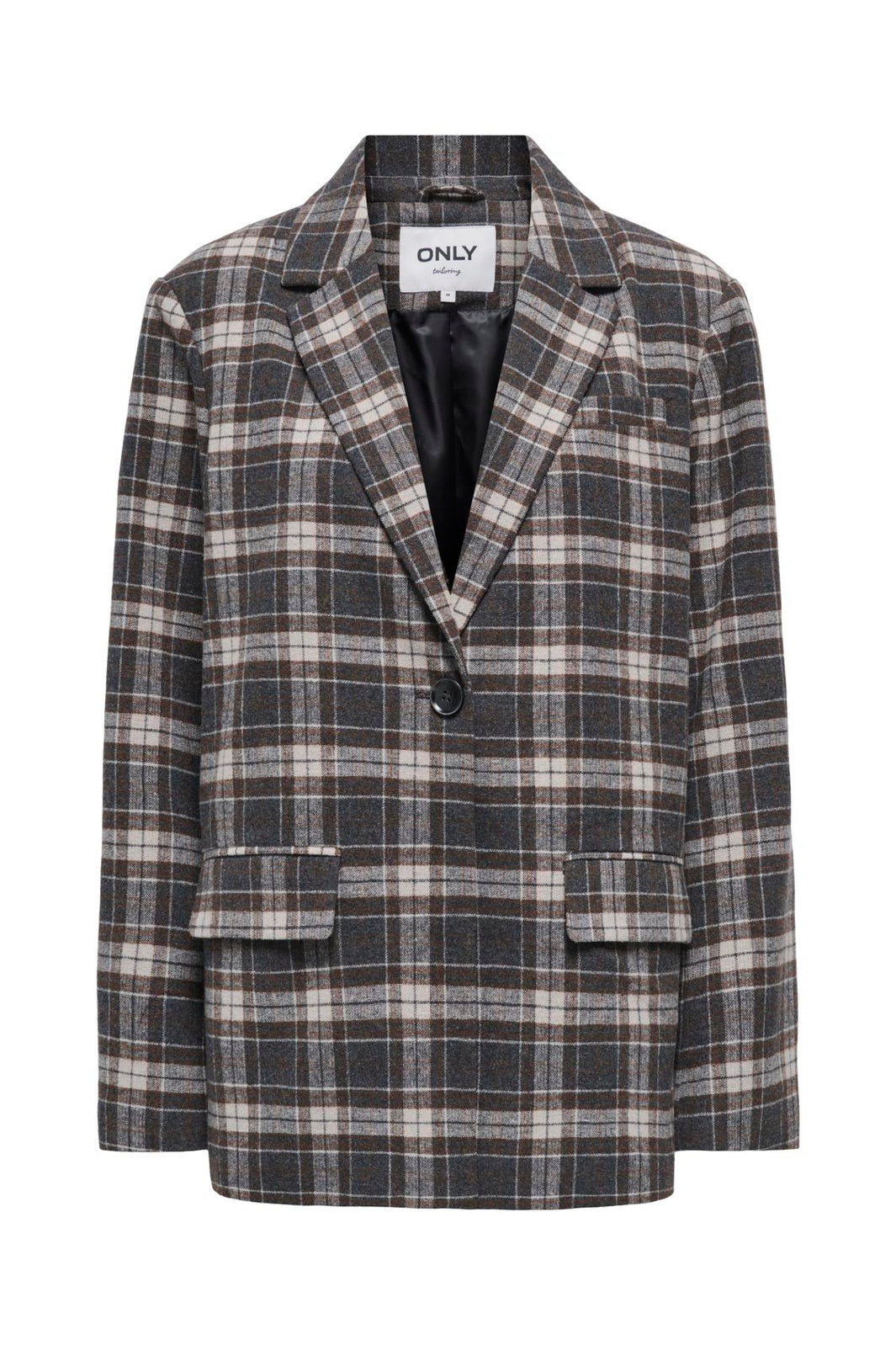 Only - Onlnoelia-Chelsea L/S Check Blazer Tlr - 5113540 Black White
