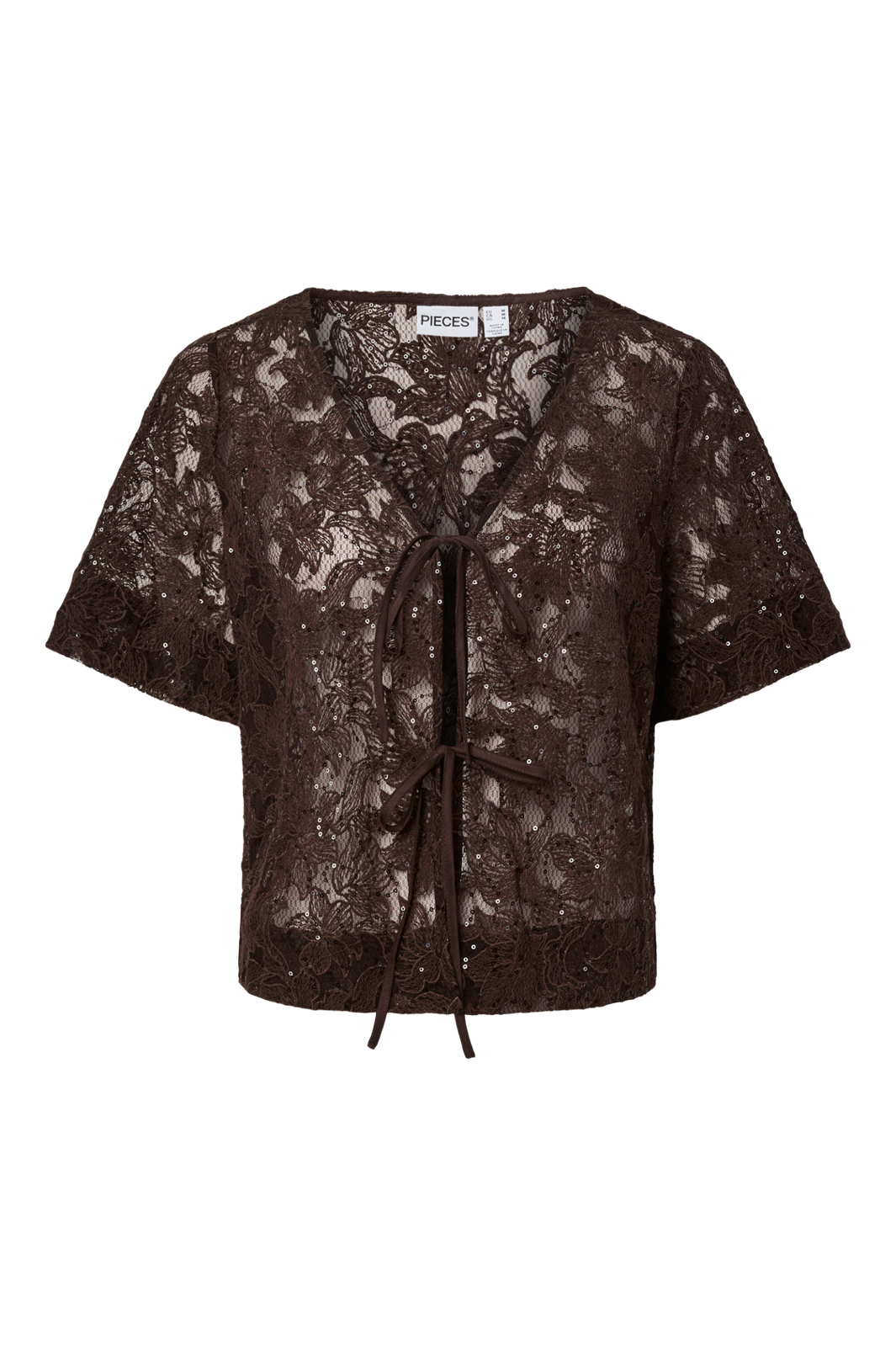 Pieces - Pclouise 2/4 V-Neck Tie Top - 5038956 Delicioso