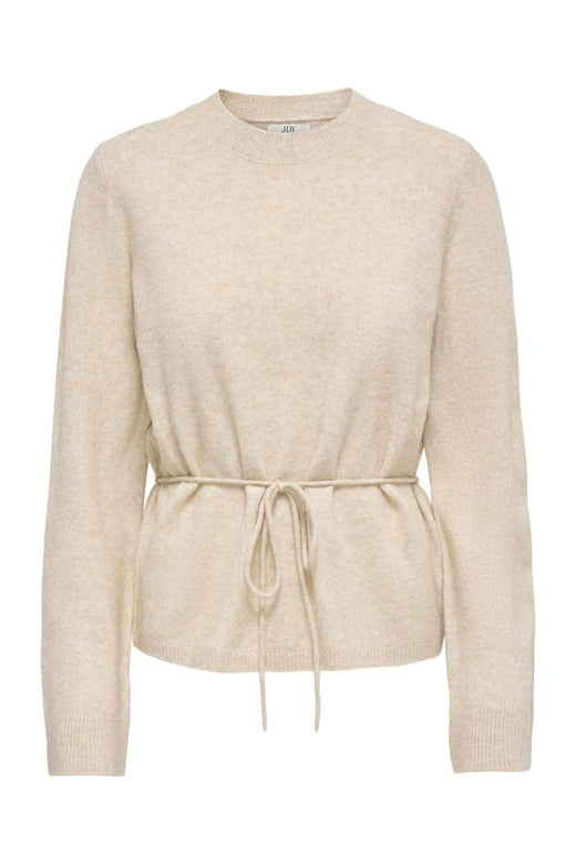 JDY - Jdyelsa Life L/S On Tie Waist Pullov Knt - 5104896 Oatmeal W. White Melange
