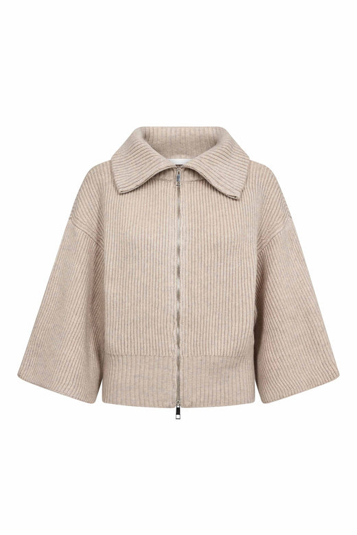 Co´Couture - Rowcc Zip Ss Knit 500542 - 10006 - Bone