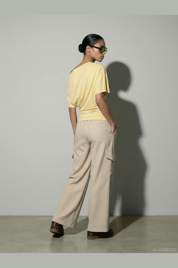 Hypedrop - Hdkamma Draped Off-Shoulder Top 32000845 - 5196118 - Anise Flower