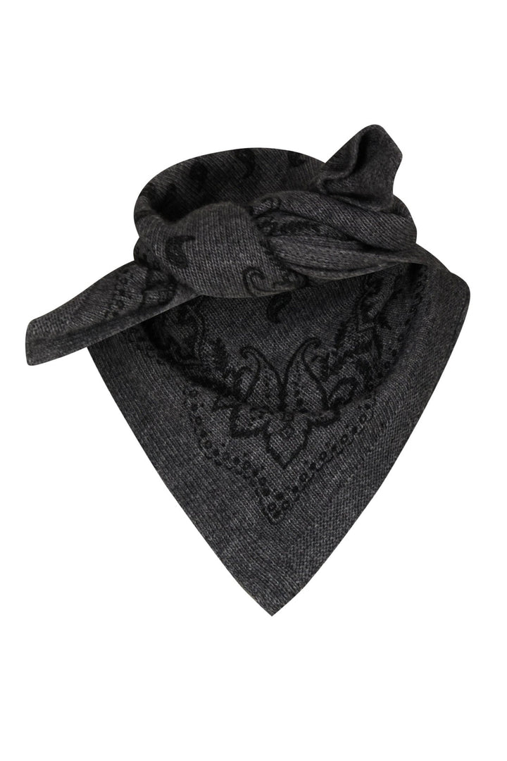 Neo Noir - Adelina Paisley Knit Scarf 169506 - 136 - Antracit Melange