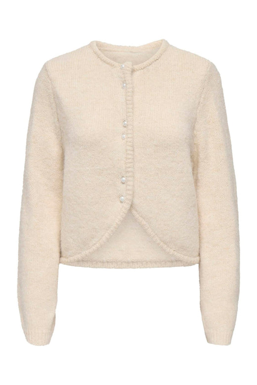 Only - Onlzaggie Ls Button Cardi Cc Knt - 5101282 Birch Mel/Pearl Button