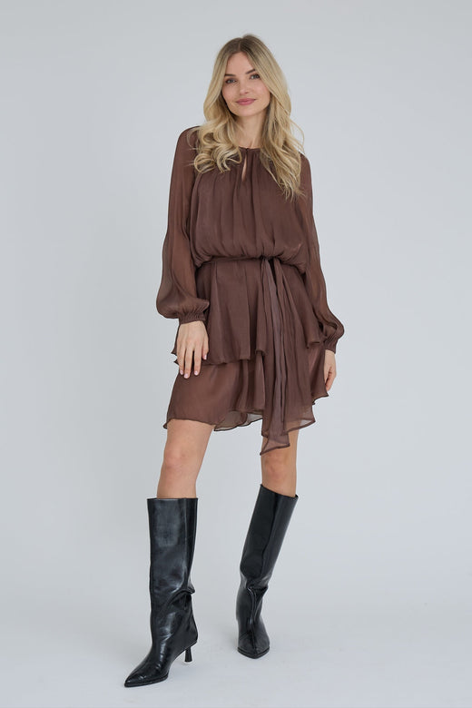 A-View - Ovena Dress AV8284 - 194 - Dark Brown