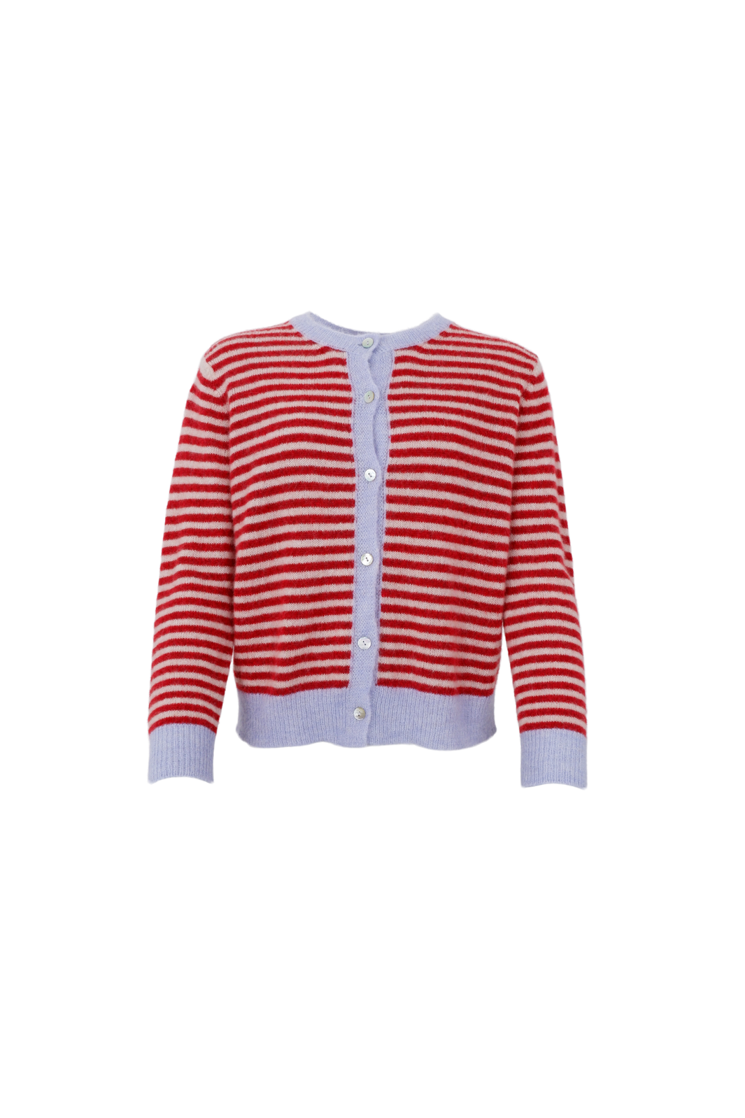 Black Colour - Bcdell Striped Knit Cardigan 1245 - Red