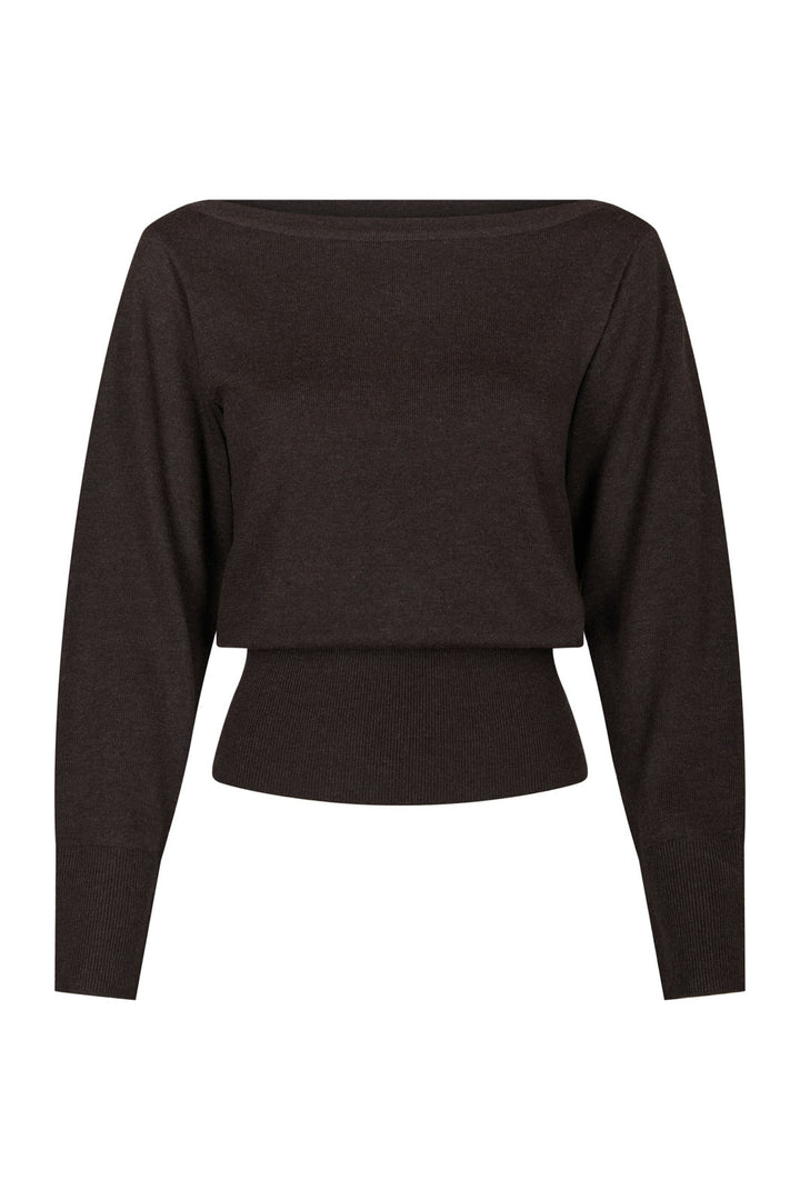 Neo Noir - Jessen Knit Blouse 169621 - 205 - Brown Melange