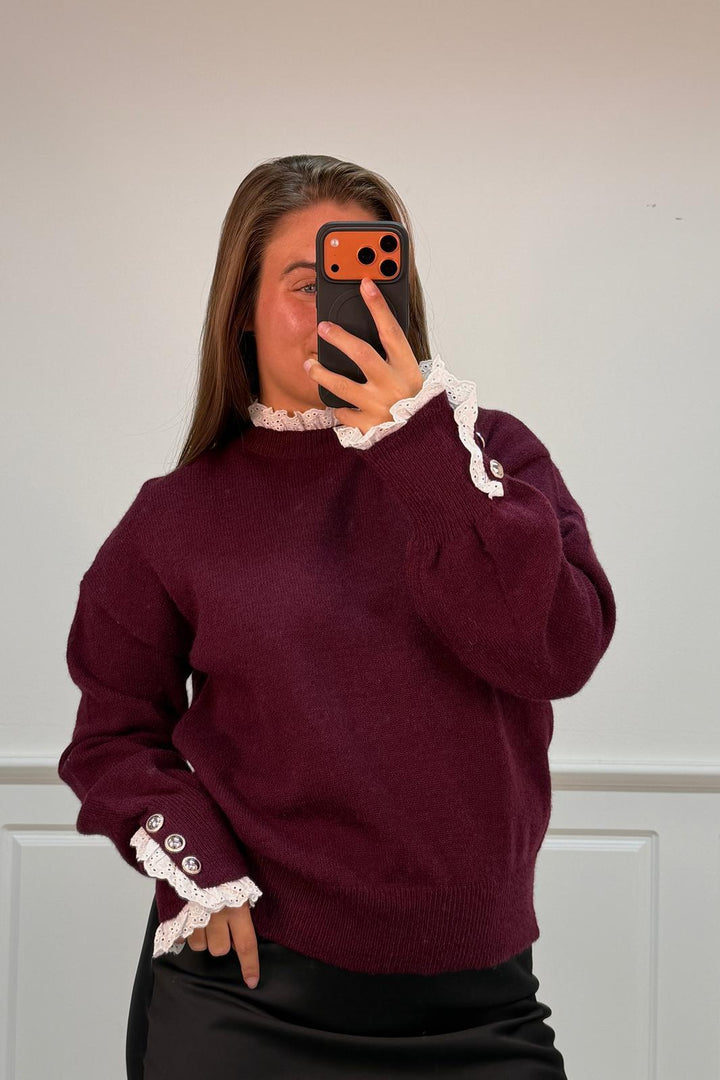 A-bee - Mirielle knit Sweater - Burgundy