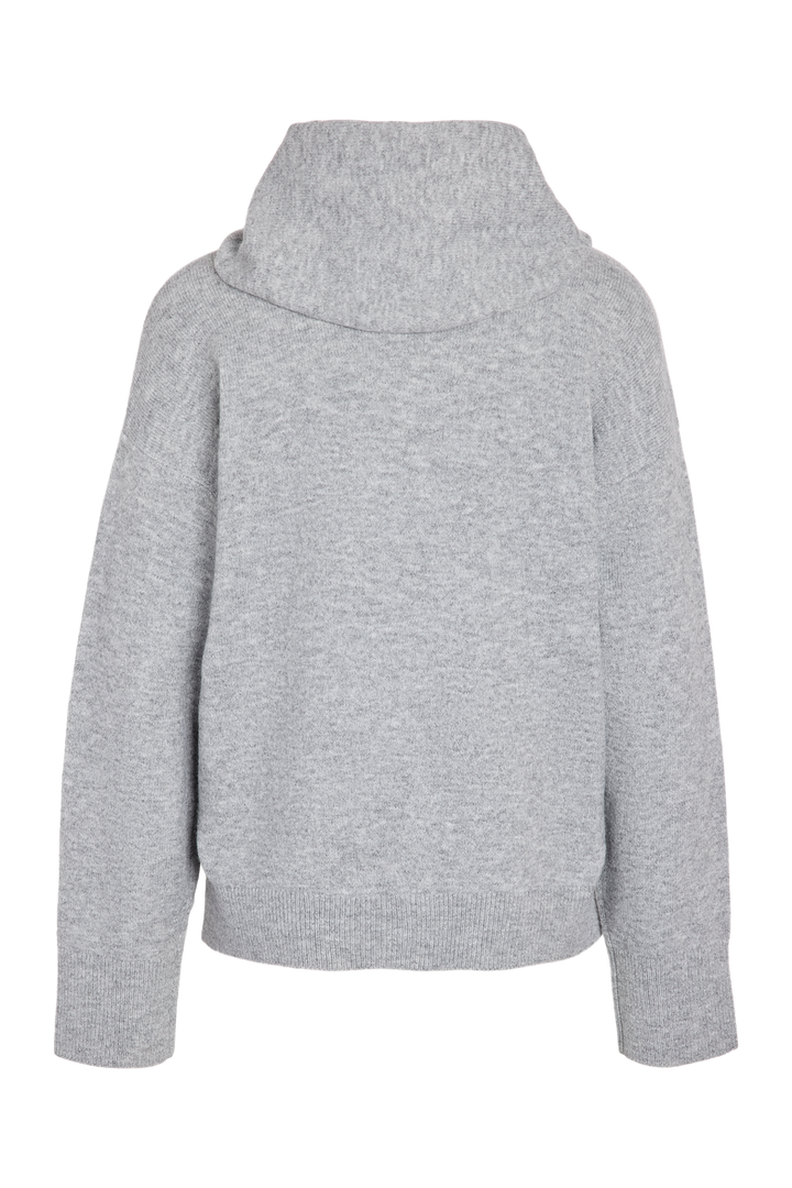 Noisy May - Nmsabrina L/S O-Neck Scarf Knit Top - 5263383 Medium Grey Melange