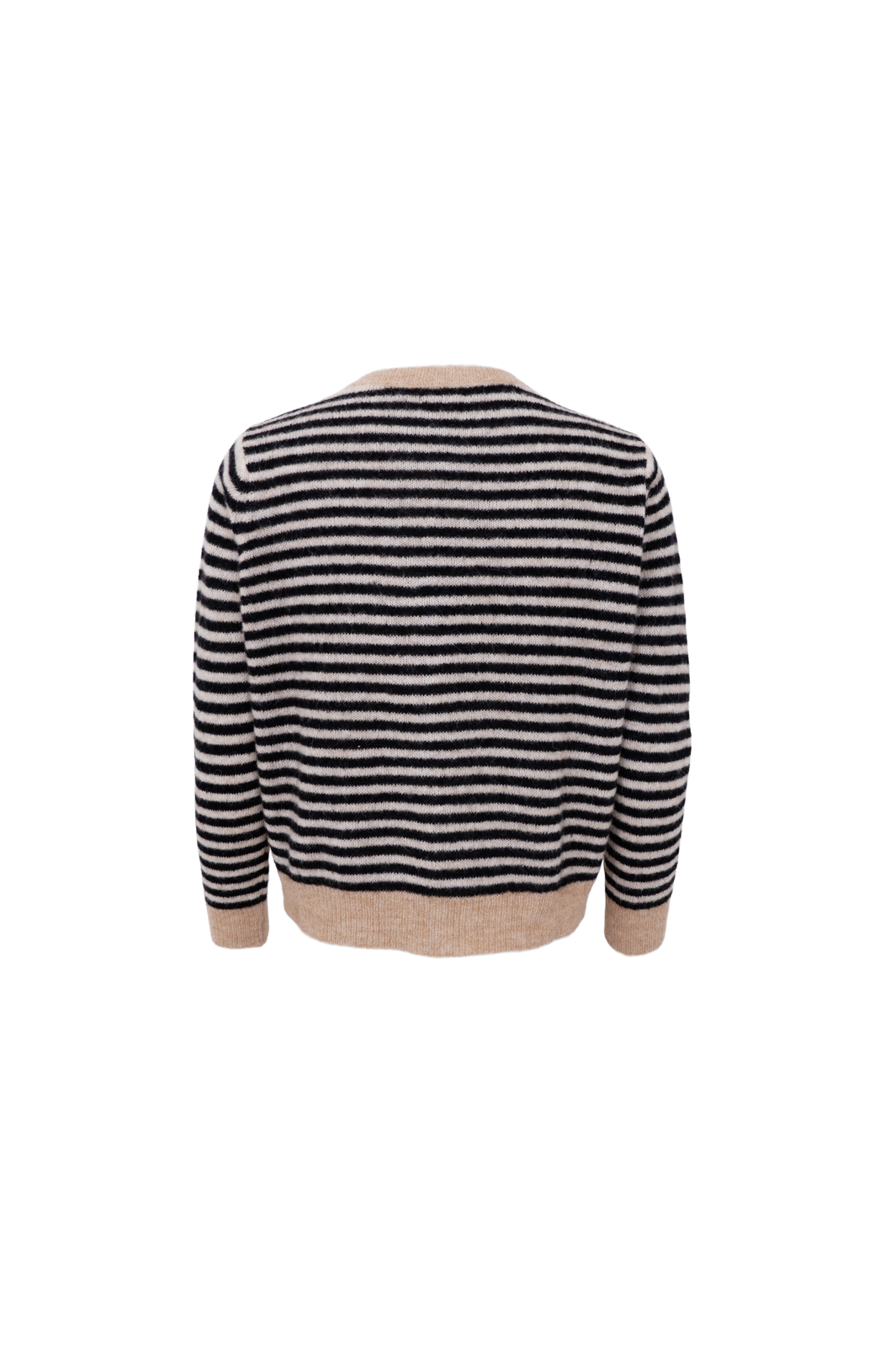 Black Colour - Bcdell Striped Knit Cardigan 1245 - Black