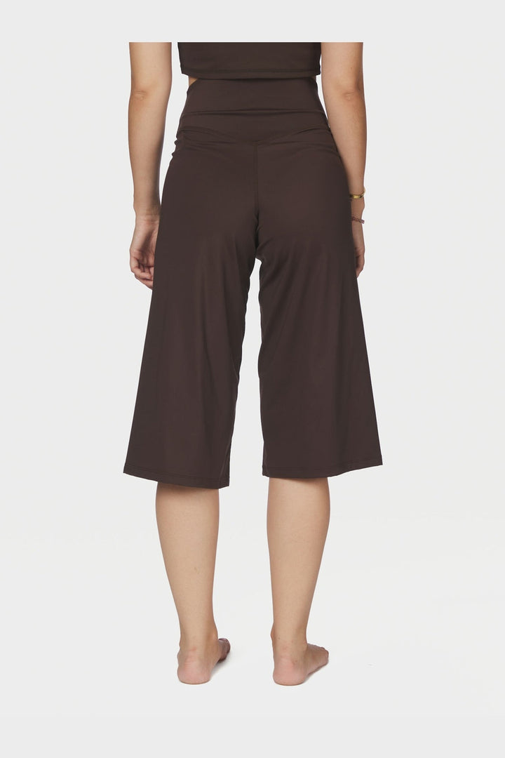 Neo Noir - Lauri Wide Capri Pants 171241 - 676 - Dark Brown