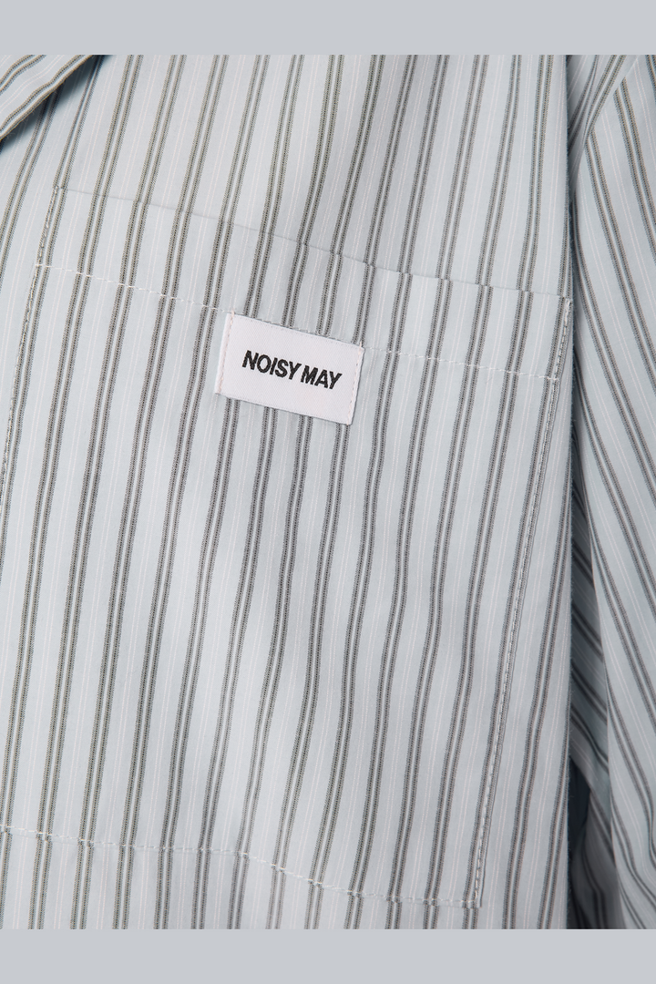 Noisy May - Nmfrida 2/4 Stripe Button Shirt - 5191108 Blue Bell Grey