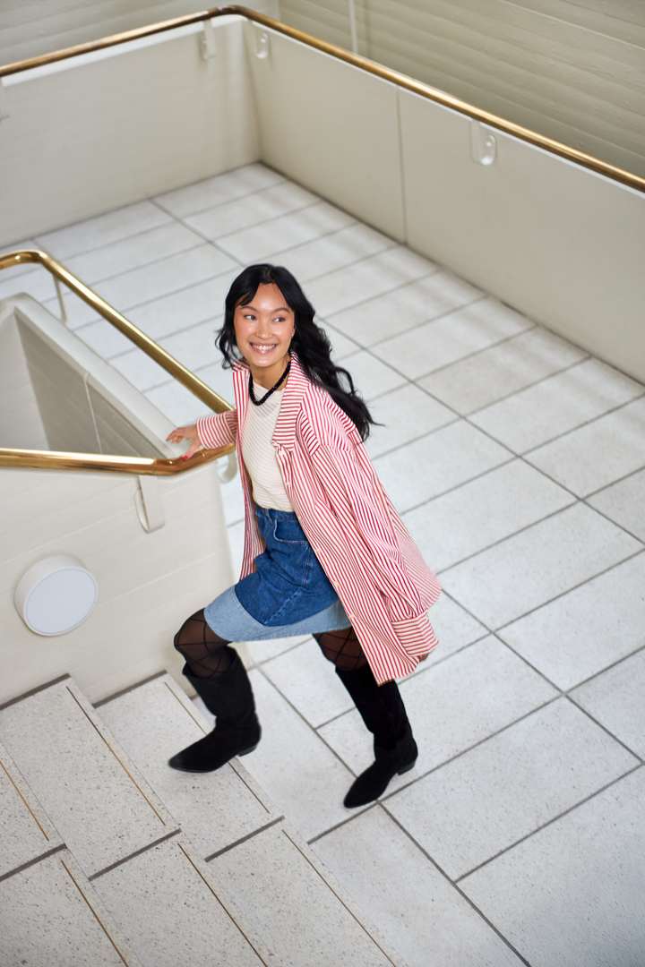 Black Colour - Bcstarry Strass Shirt 41074 - Red