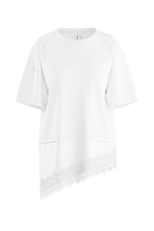 Hypedrop - Hdkora Ss Boxy Layered Lace T-Shirt 32000847 - 5191860 - White