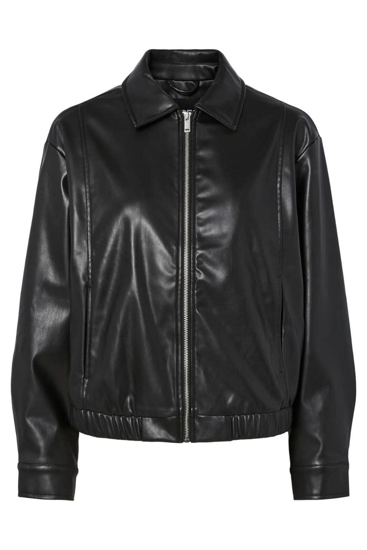 Pieces - Pcvera Bomber Jacket Wb Pu - 4899413 Black Jakker 