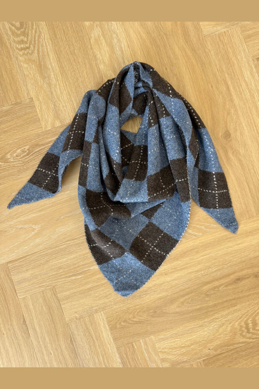 Marta Du Chateau - Mdcgretzel Scarf BA-3446 - Jeans Blue/Coffee