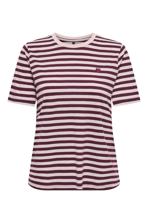 Only - Onlhappy S/S Emb Top - 5204485 Winetasting Pale Lilac (Uni) - Winetasting Emb Heart