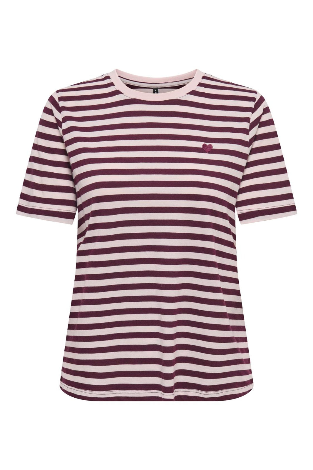 Only - Onlhappy S/S Emb Top - 5204485 Winetasting Pale Lilac (Uni) - Winetasting Emb Heart